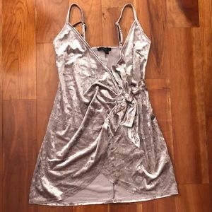 Silver/white velvet dress